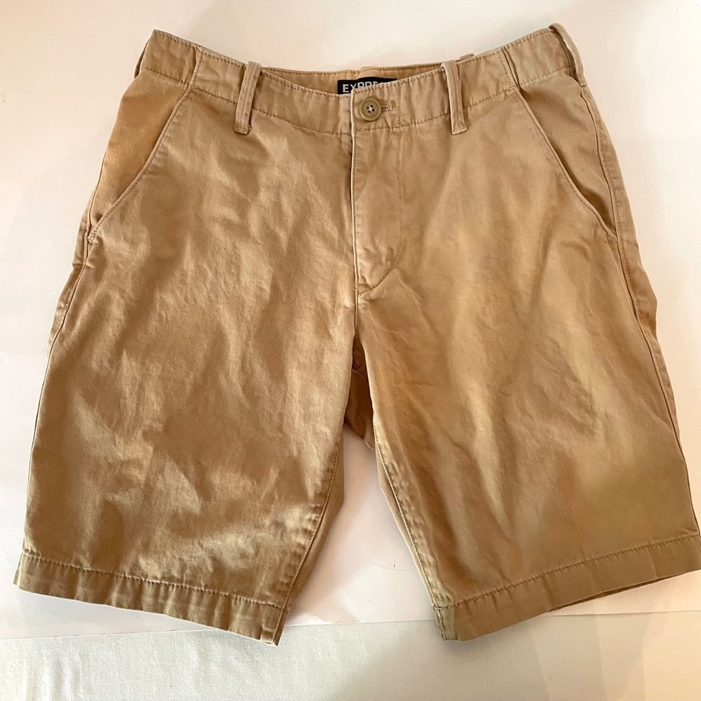 Express Cotton Shorts 28 Men's Khaki Brown